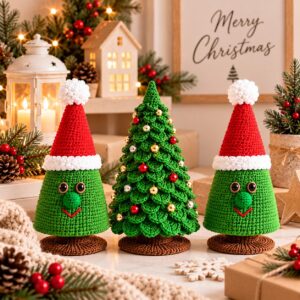 Layered Leaf Christmas Tree Crochet Pattern – Tabletop Holiday Tree