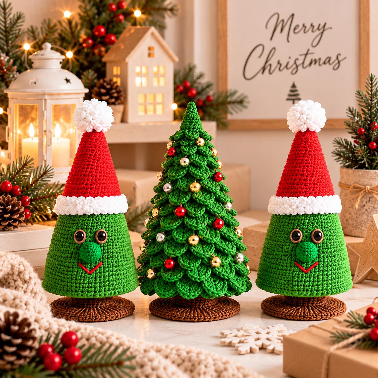 Layered Leaf Christmas Tree Crochet Pattern – Tabletop Holiday Tree