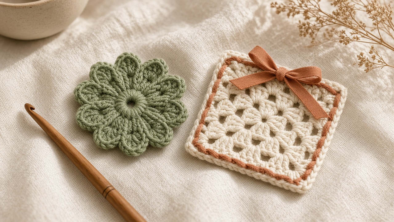 Free crochet flower and granny square pattern