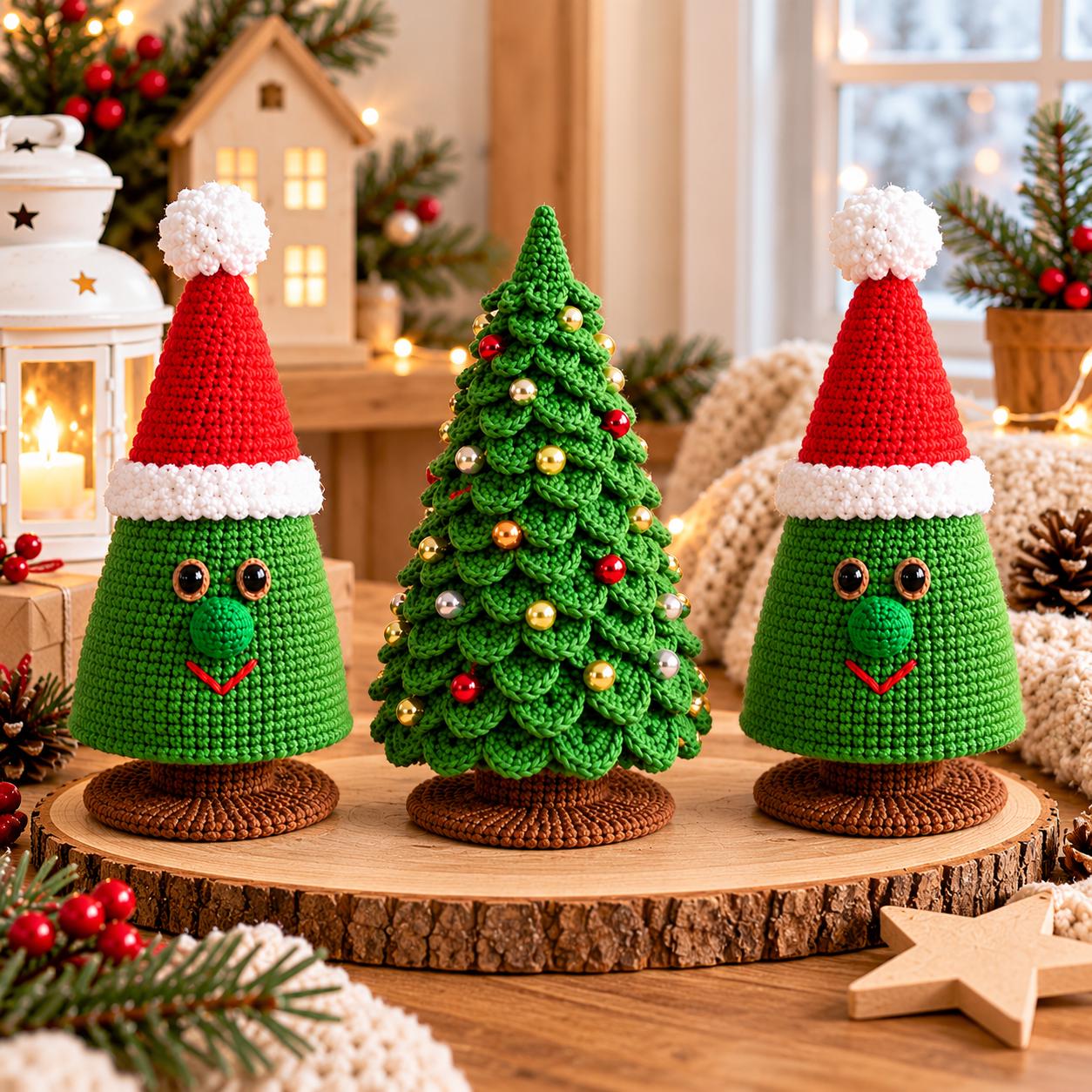 Layered Leaf Christmas Tree Crochet Pattern – Tabletop Holiday Tree - Image 3