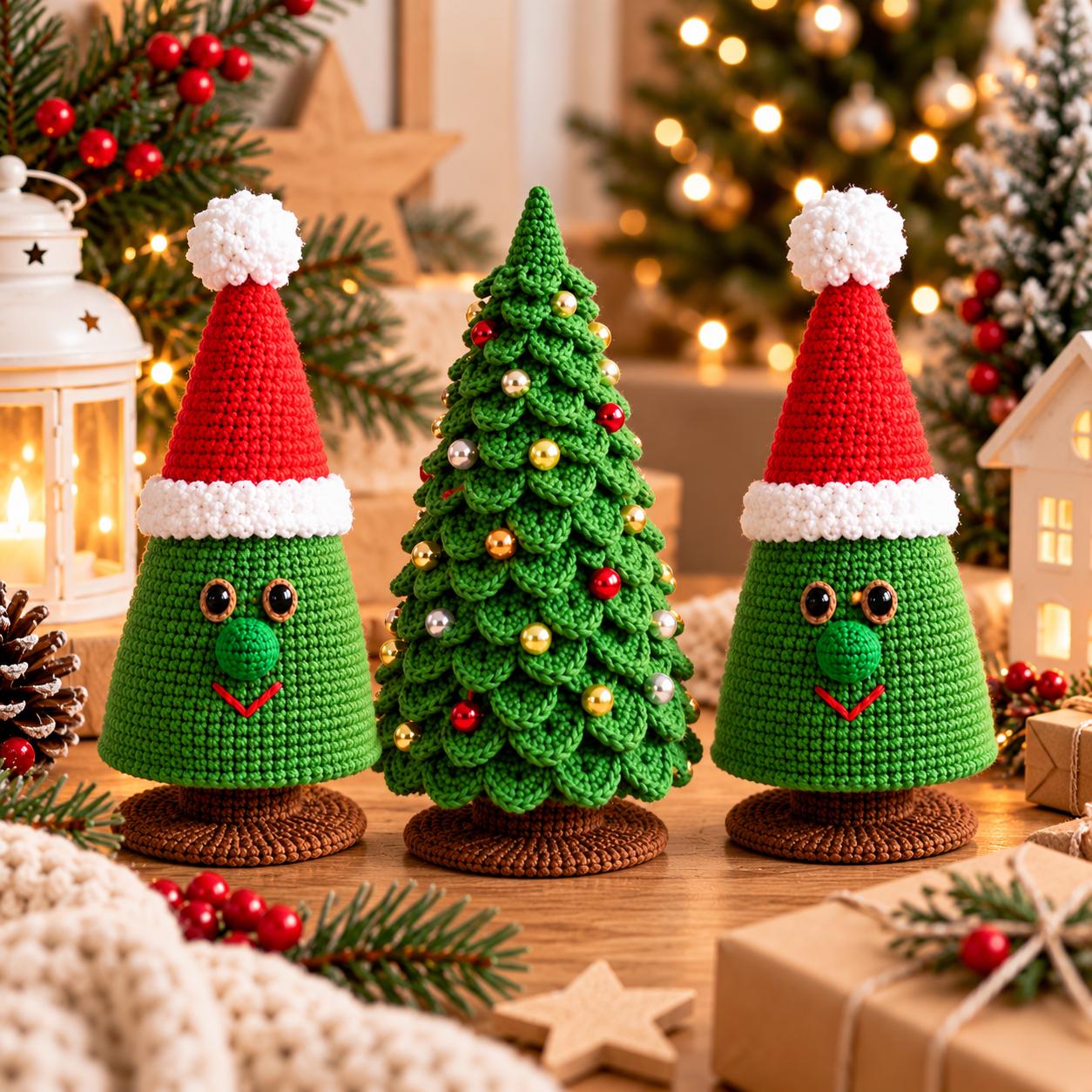 Layered Leaf Christmas Tree Crochet Pattern – Tabletop Holiday Tree - Image 4