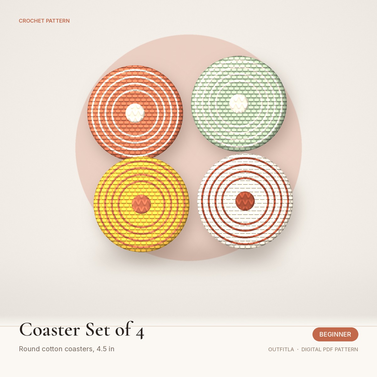 Round Coaster Set made from the Outfitla pattern