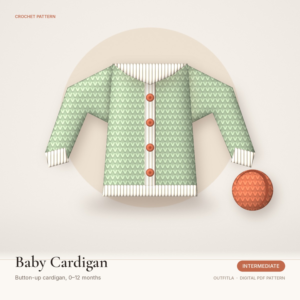 Baby Button-Up Cardigan made from the Outfitla pattern