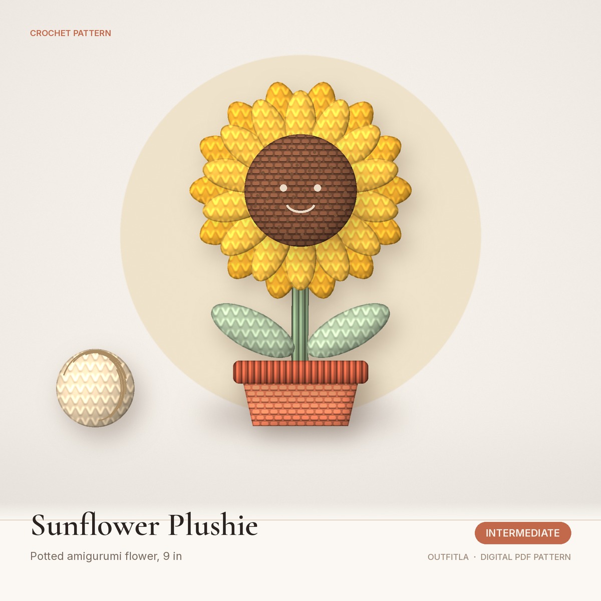 Sunflower Plushie made from the Outfitla pattern