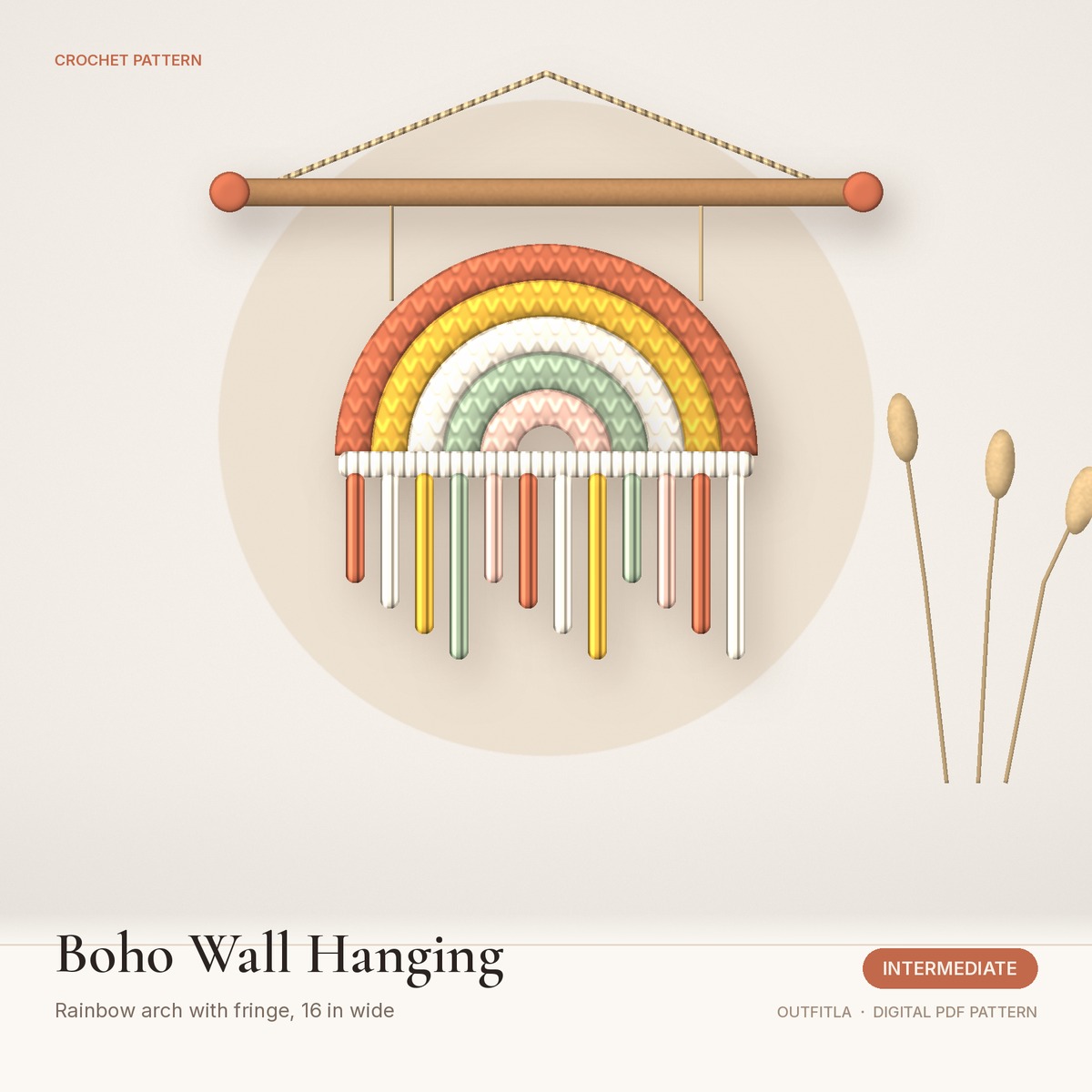 Boho Rainbow Wall Hanging made from the Outfitla pattern